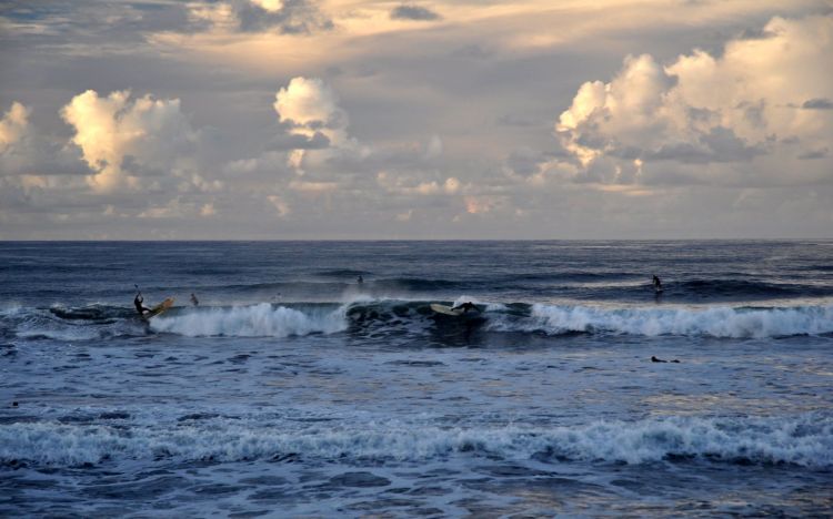 Fonds d'cran Nature Mers - Ocans - Plages Surf au crpuscule