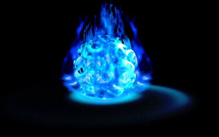 Fonds d'cran Art - Numrique Abstrait flamme bleu