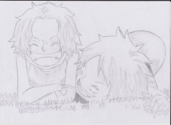  Art - Pencil Portgas D Ace et Monkey D Luffy