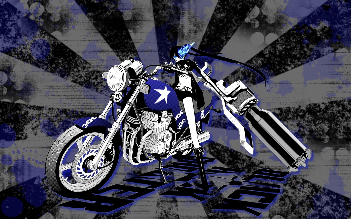 Wallpapers Manga Black Rock Shooter Black rock shooter sur moto !