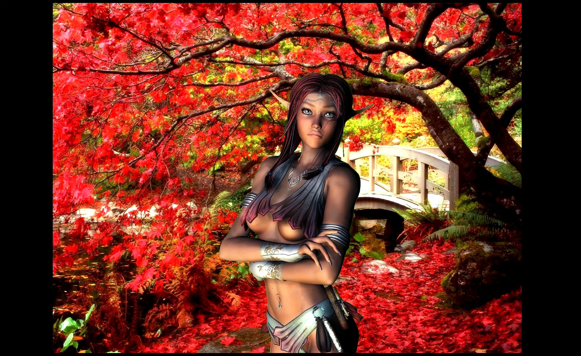 Wallpapers Fantasy and Science Fiction Elfs Elfe en automne