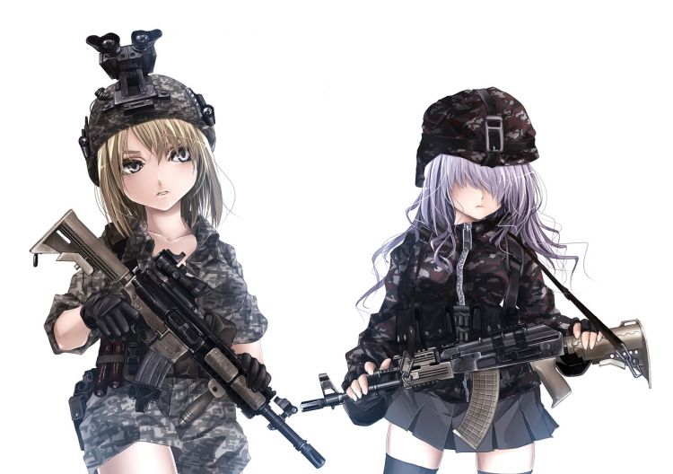 Fonds d'cran Manga Divers Army girl