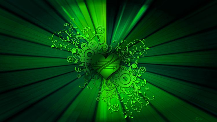 Fonds d'cran Art - Numrique Amour, amiti Heart Green