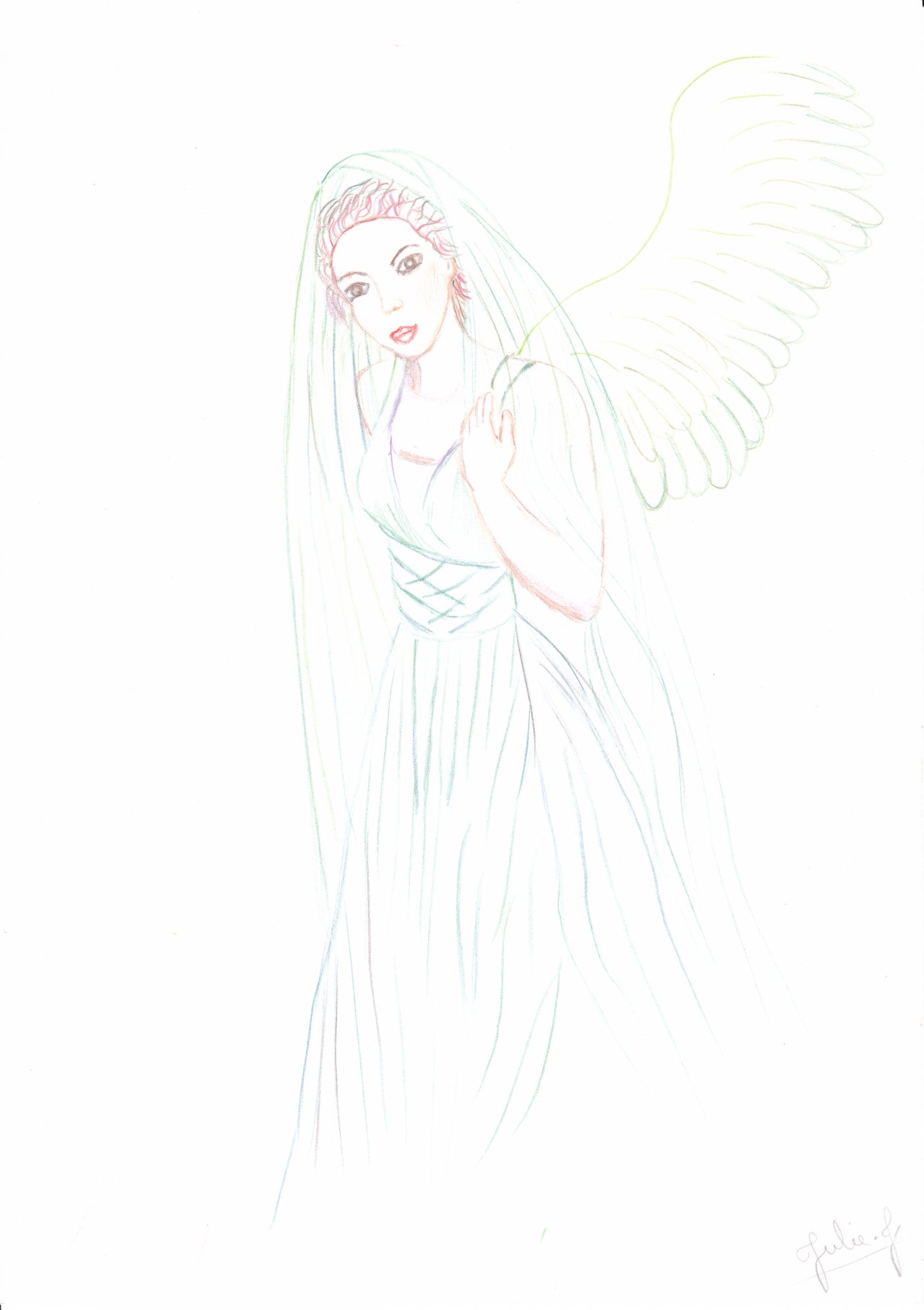 Wallpapers Art - Pencil Fantasy - Angels Un ange