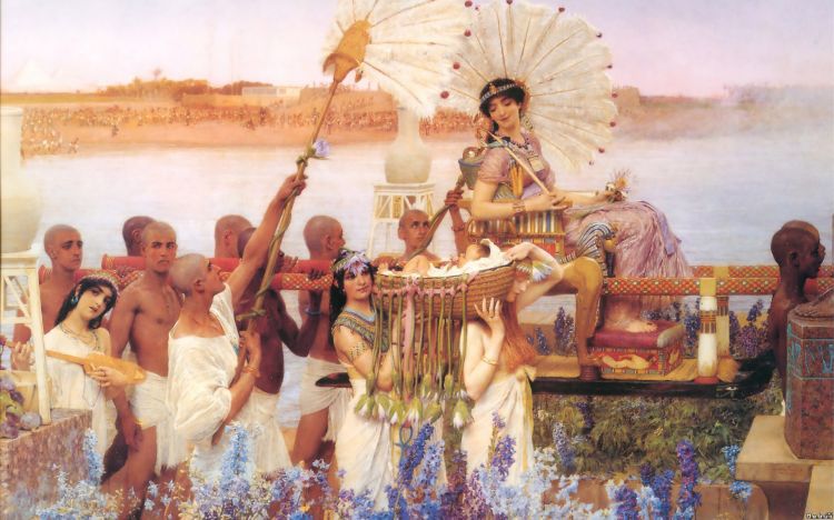 Wallpapers Art - Painting Civilisations La dcouverte de Mose par Lawrence Alma-Tadema