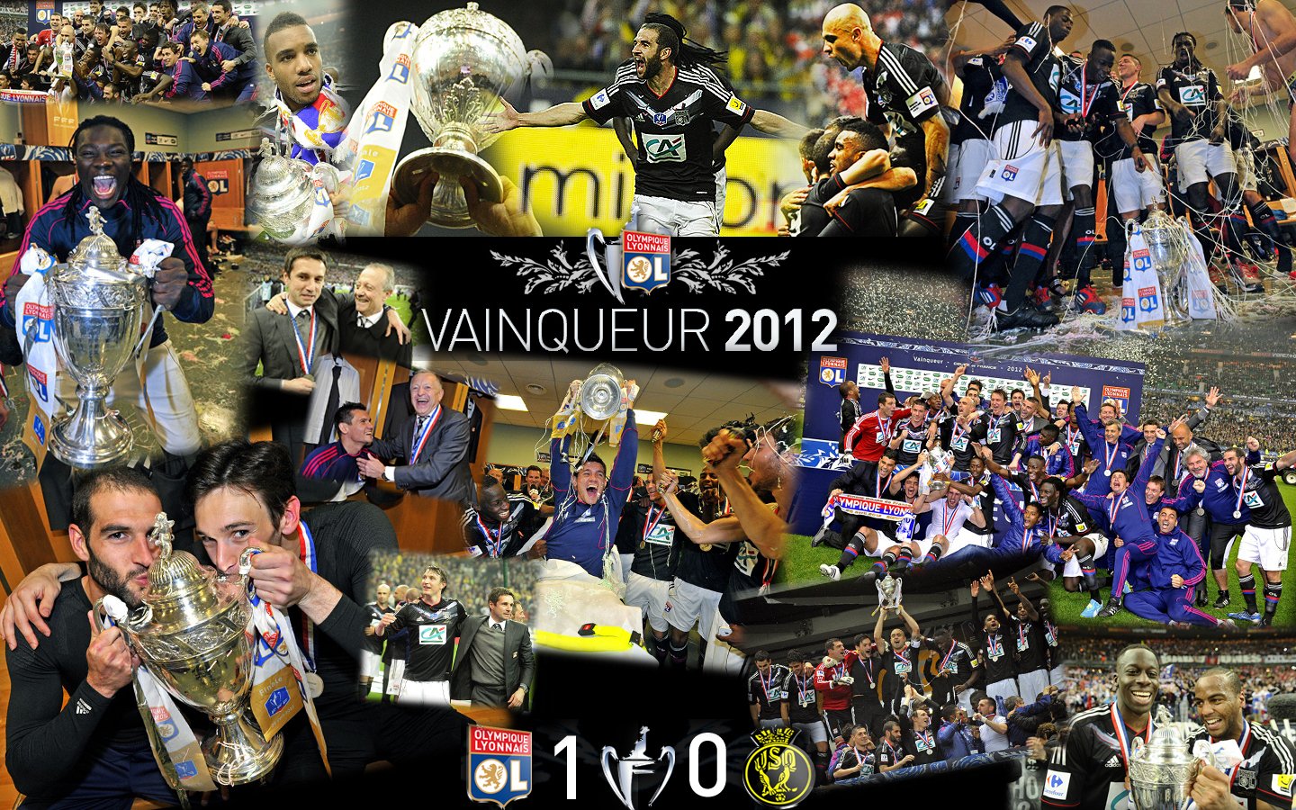 Fonds d'cran Sports - Loisirs Olympique Lyonnais Vainqueur 2012