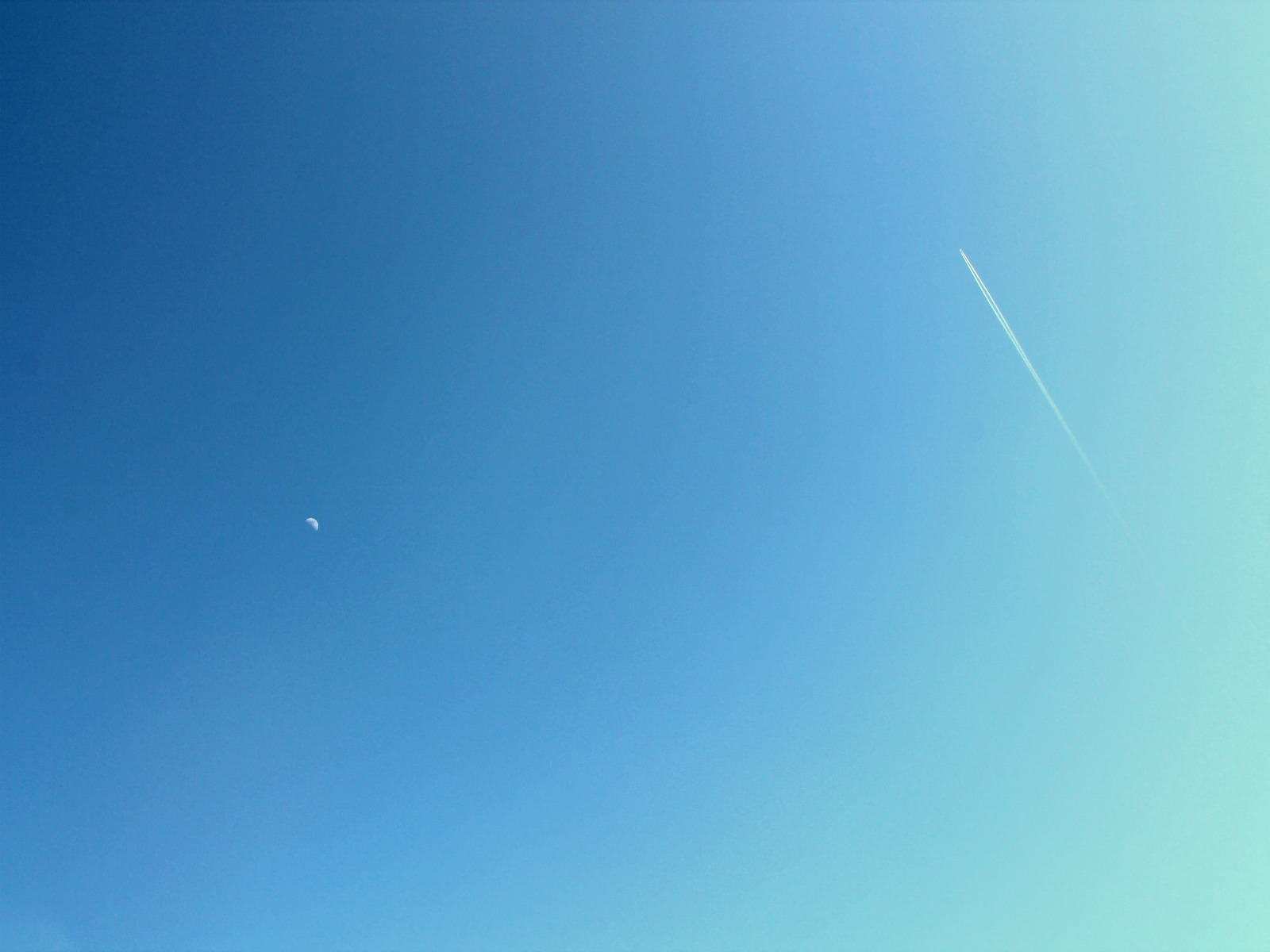 Fonds d'cran Nature Ciel - Nuages Lune et Avion