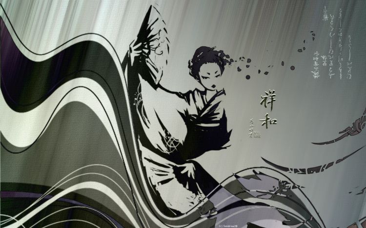 Wallpapers Digital Art Style Asian La Geisha 