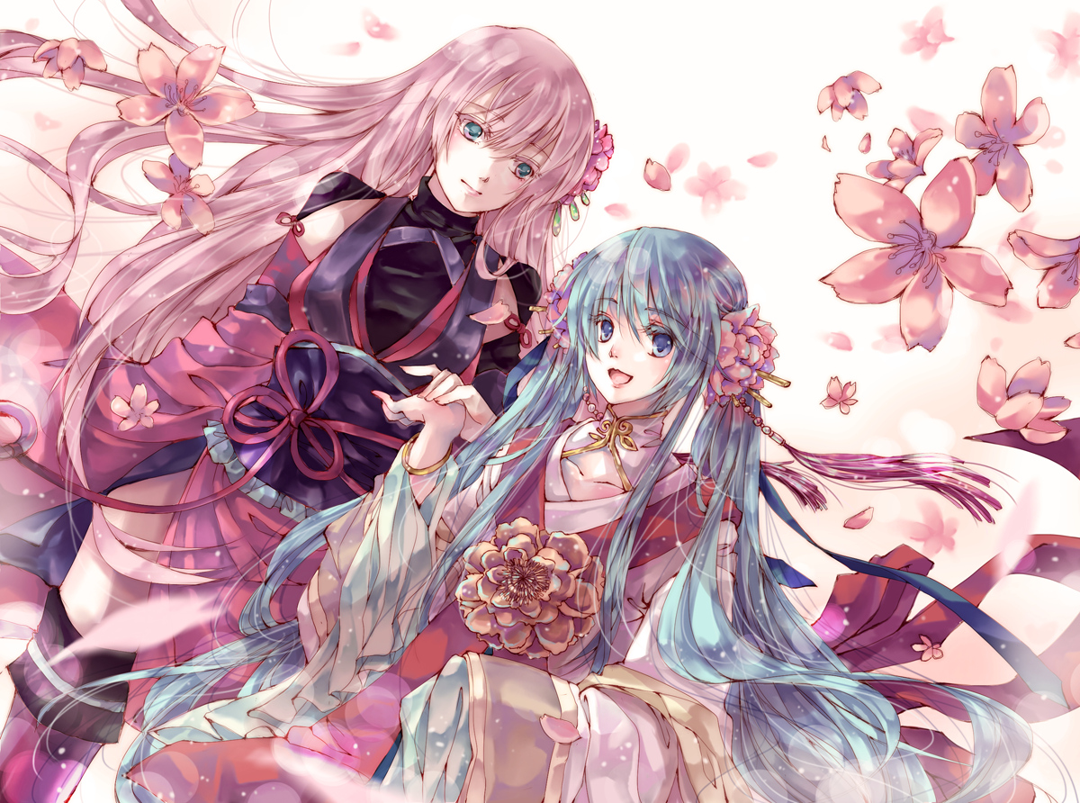 Wallpapers Manga Vocalods Miku and Megurine