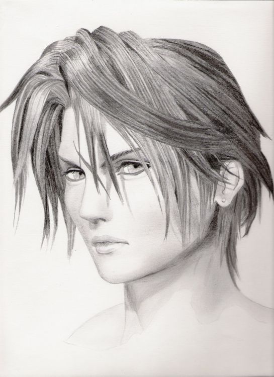 Wallpapers Art - Pencil Video games Squall (FF VIII)