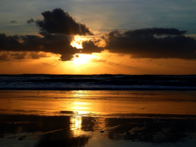 Fonds d'cran Nature Mers - Ocans - Plages Coucher de soleil