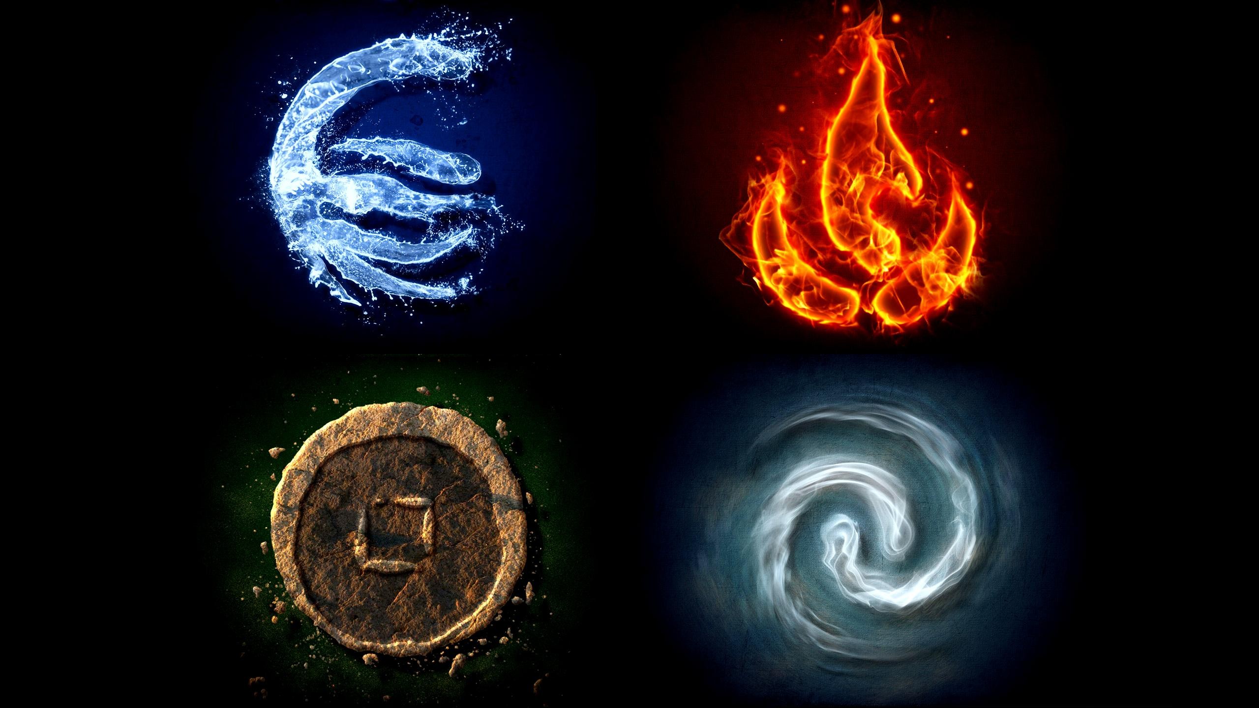 Wallpapers Digital Art Elements : air, water, fire, earth 