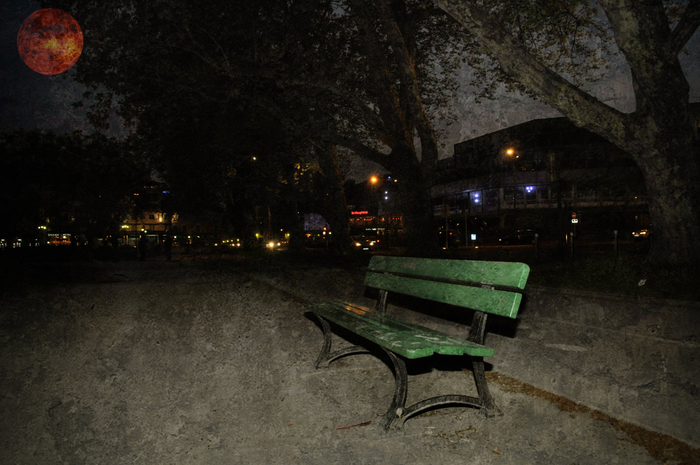 Fonds d'cran Art - Numrique Nature - Divers Un banc dans la nuit