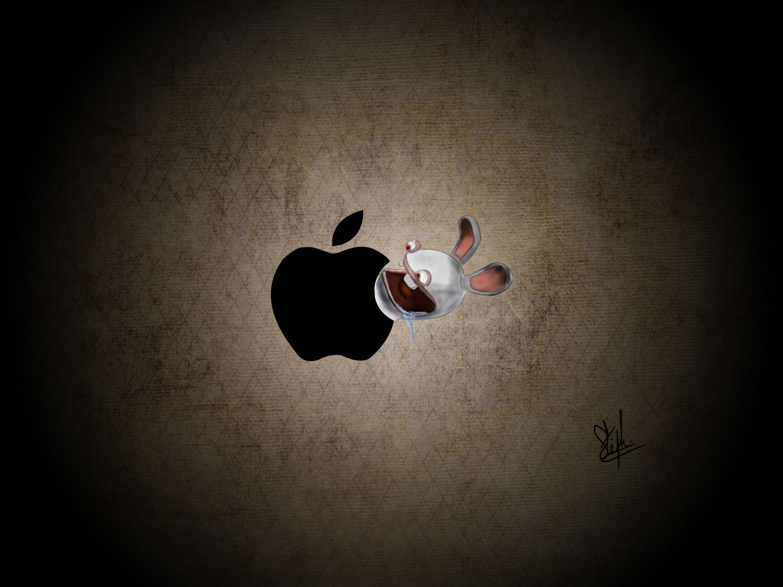 Wallpapers Digital Art Video games lapin vs pomme