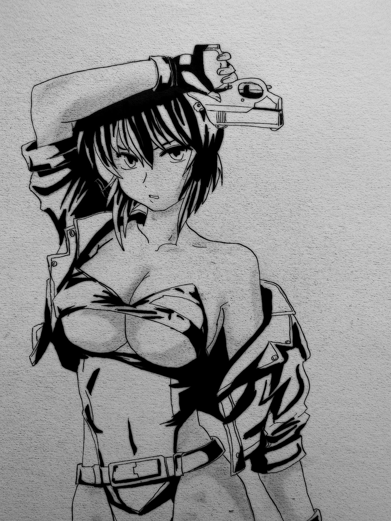 Fonds d'cran Art - Crayon Manga - Divers Motoko Kusanagi