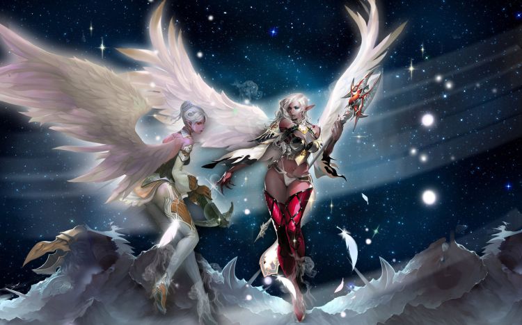 Fonds d'cran Jeux Vido Lineage 2 Plumes d'anges