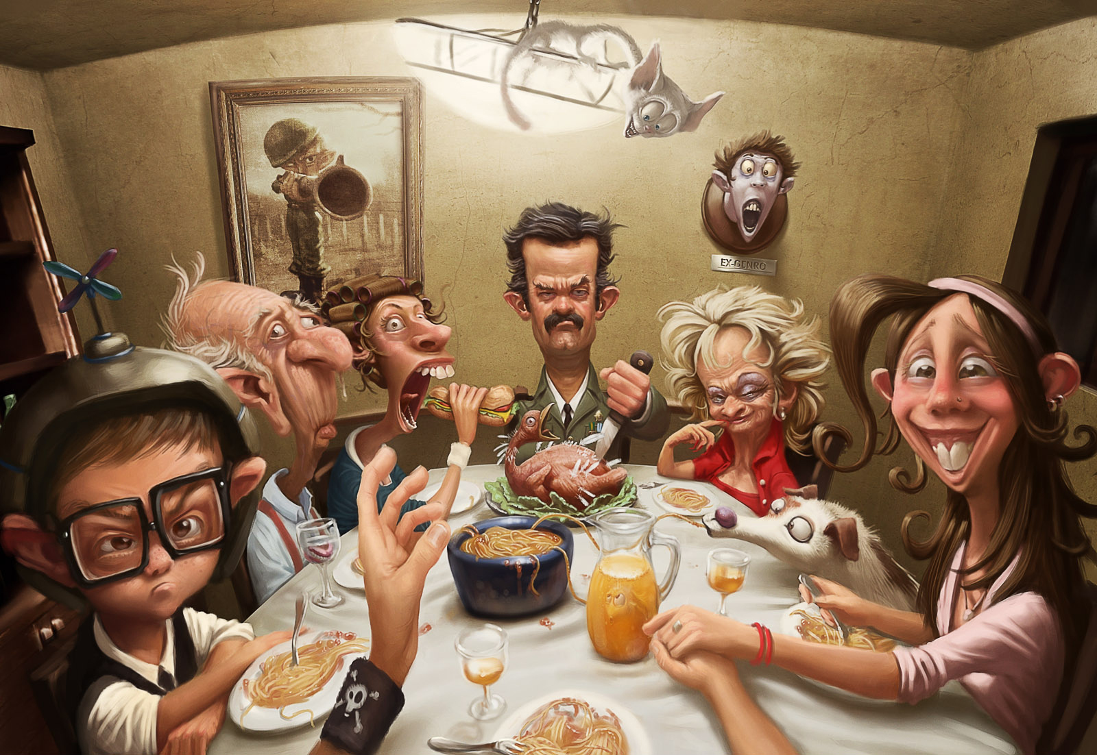 Wallpapers Digital Art Caricatures Souvenirs de repas de famille.