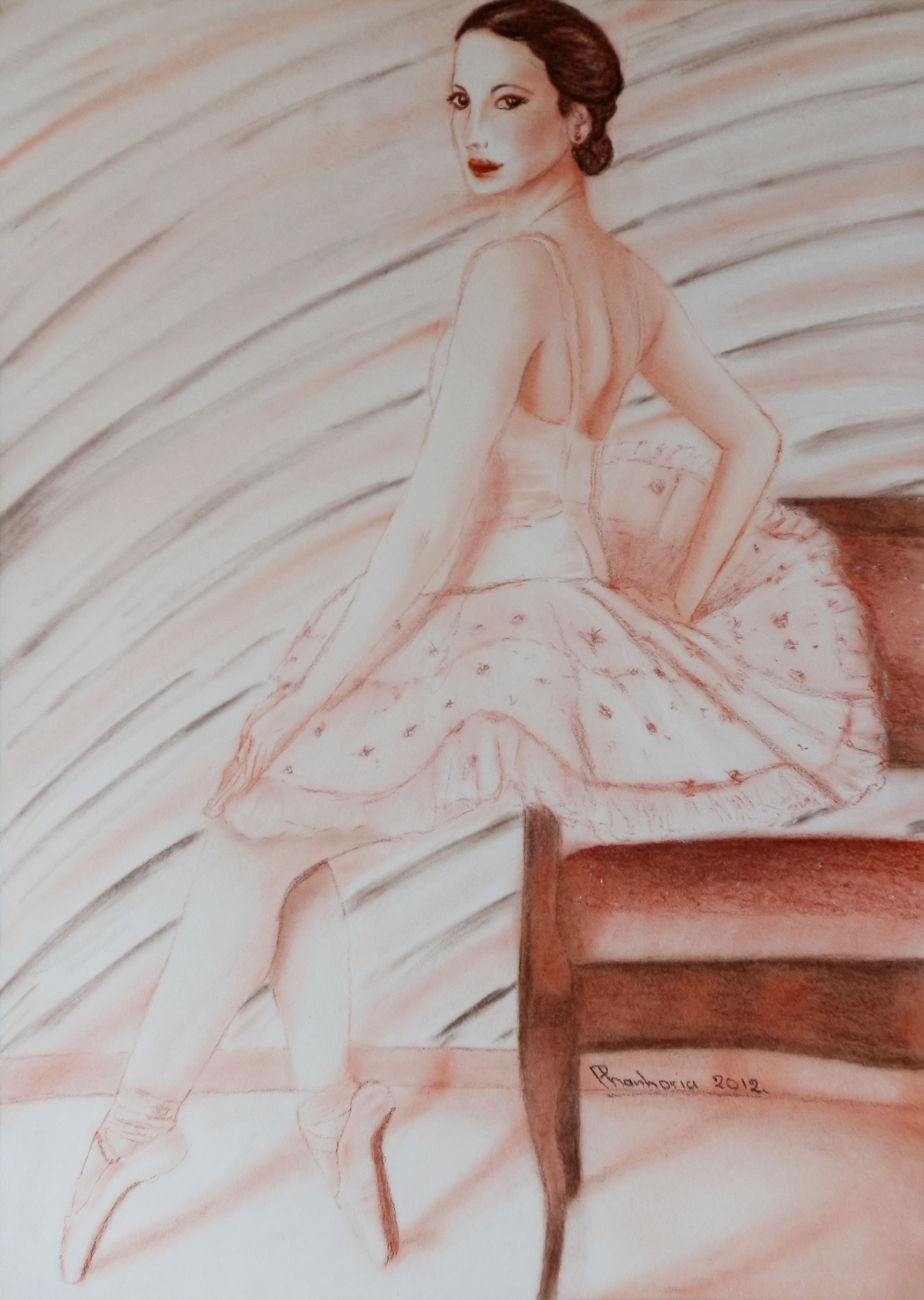 Wallpapers Art - Painting Women - Femininity 2012 - Danseuse assise