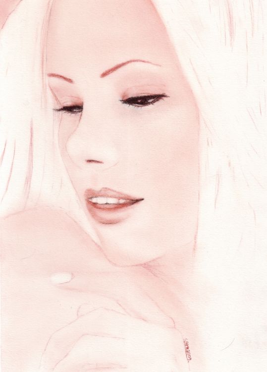 Wallpapers Erotic Art Naked woman Pastel 2009 - Blandine