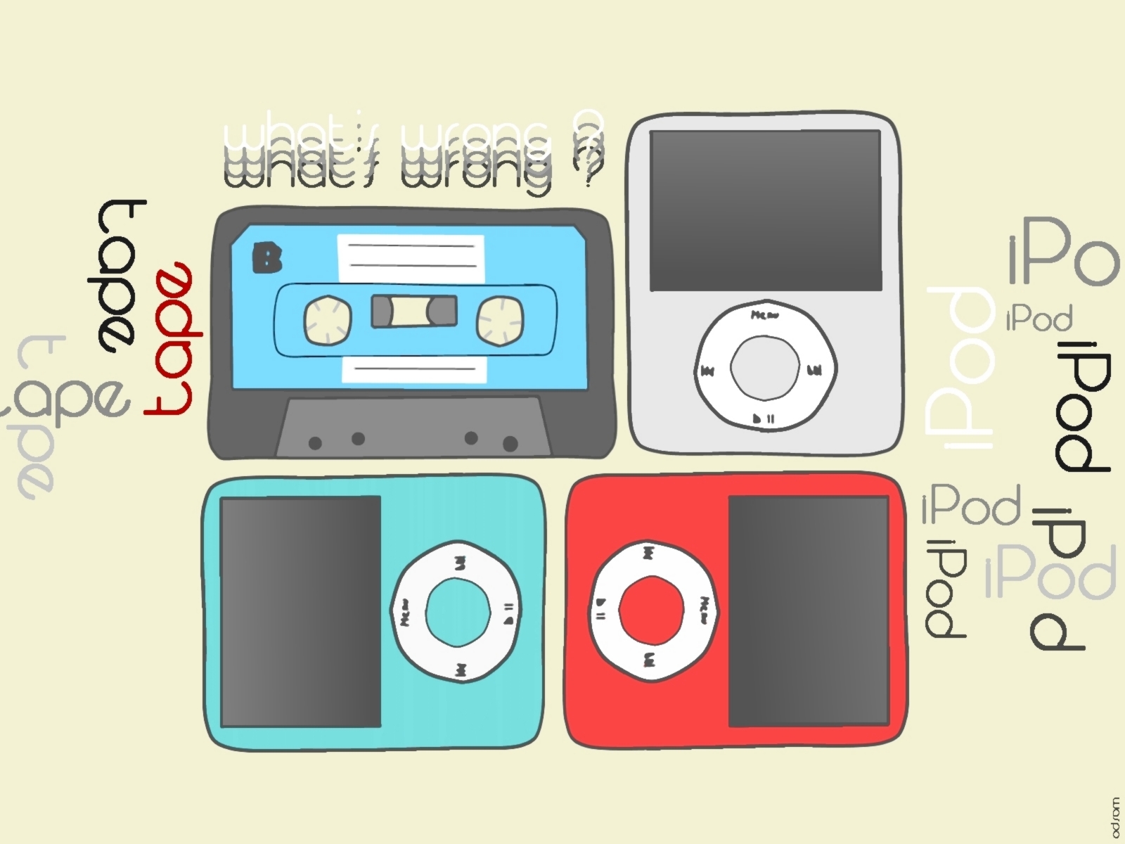 Fonds d'cran Art - Numrique Musique iPod vs tape