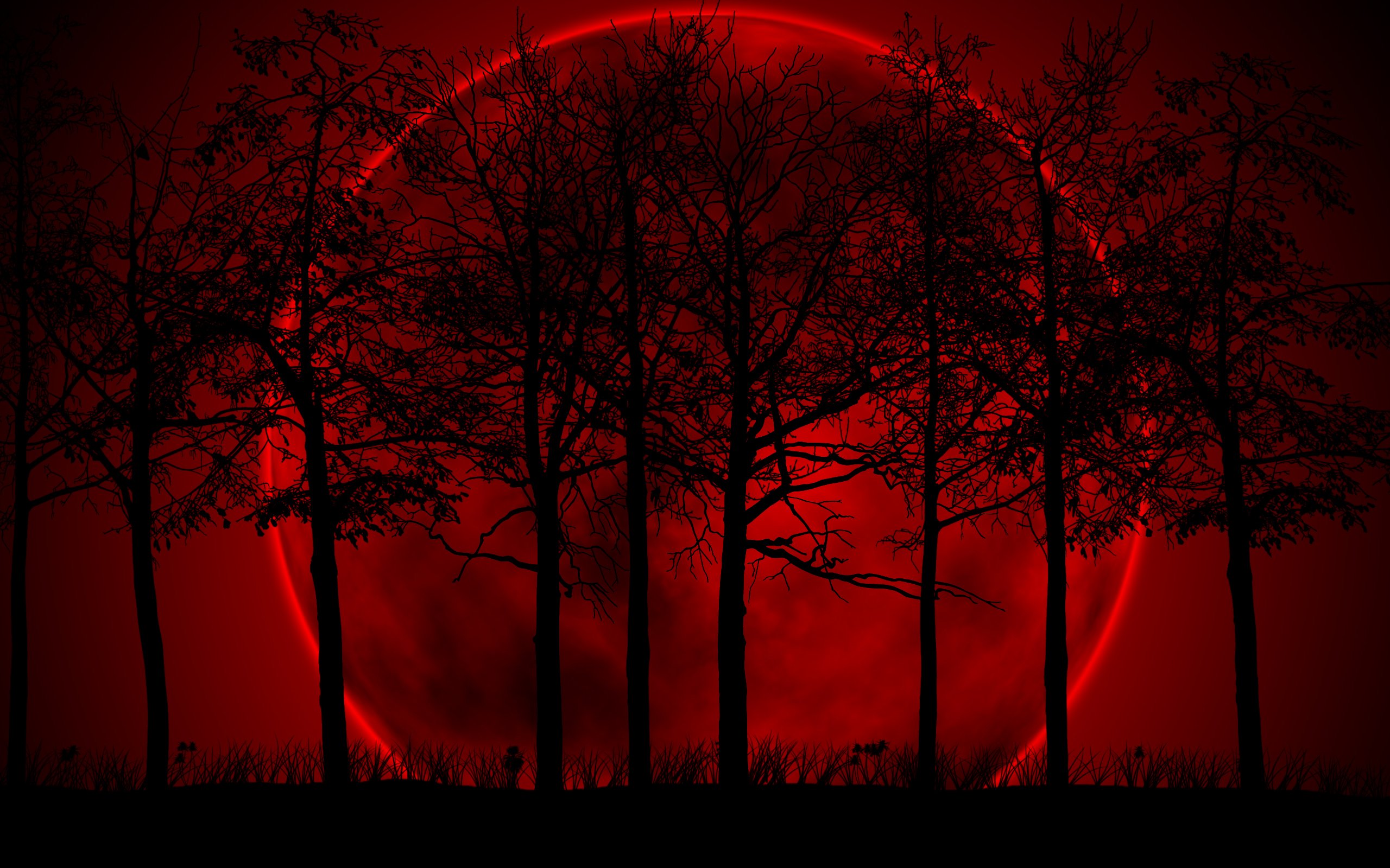 Wallpapers Digital Art Nature - Skies, sunsets Red moon