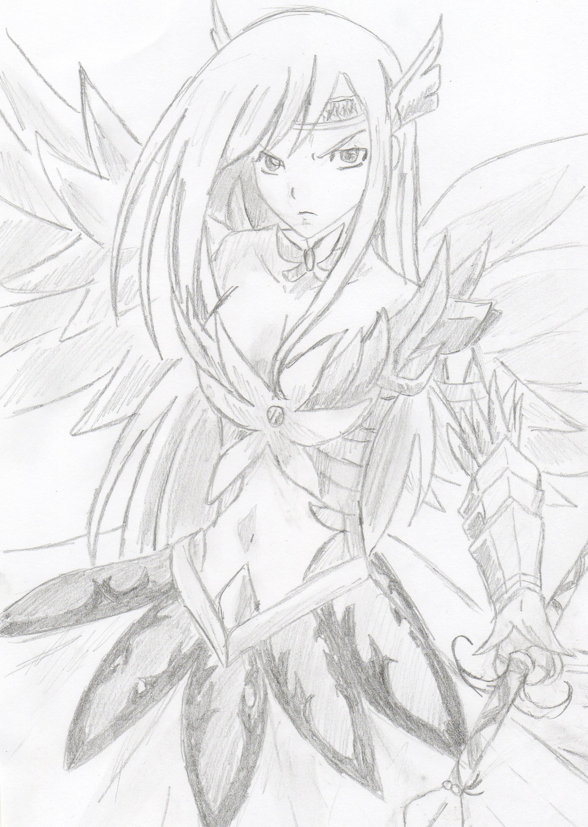 Wallpapers Art - Pencil Manga - Fairy Tail erza