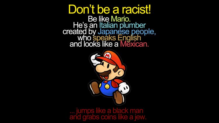 Wallpapers Video Games Mario Don't be a racist!