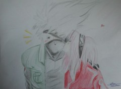  Art - Crayon Kakashi love Sakura