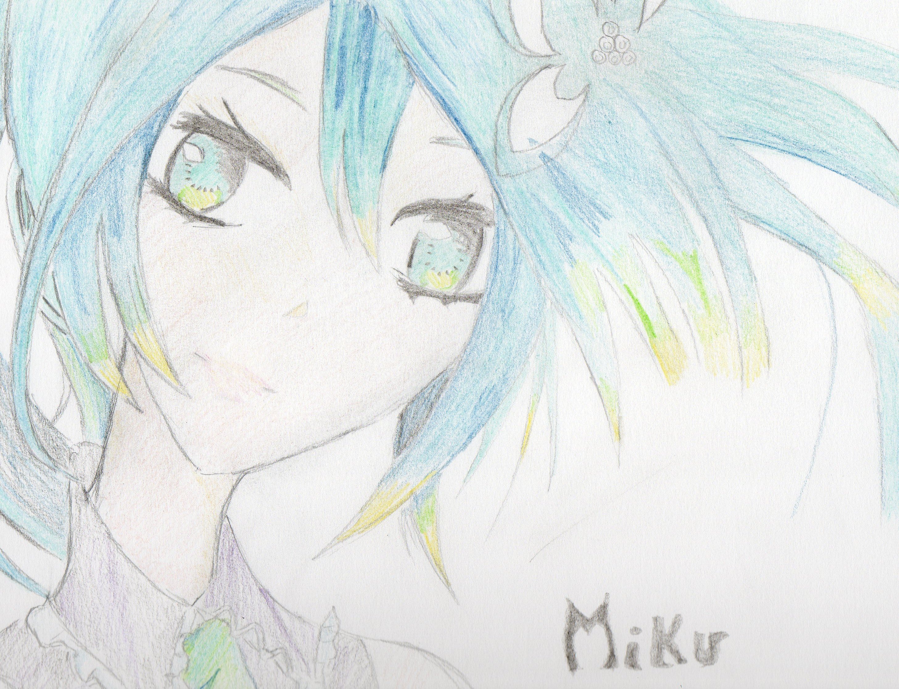 Wallpapers Art - Pencil Manga - Vocaloids Miku Hatsune