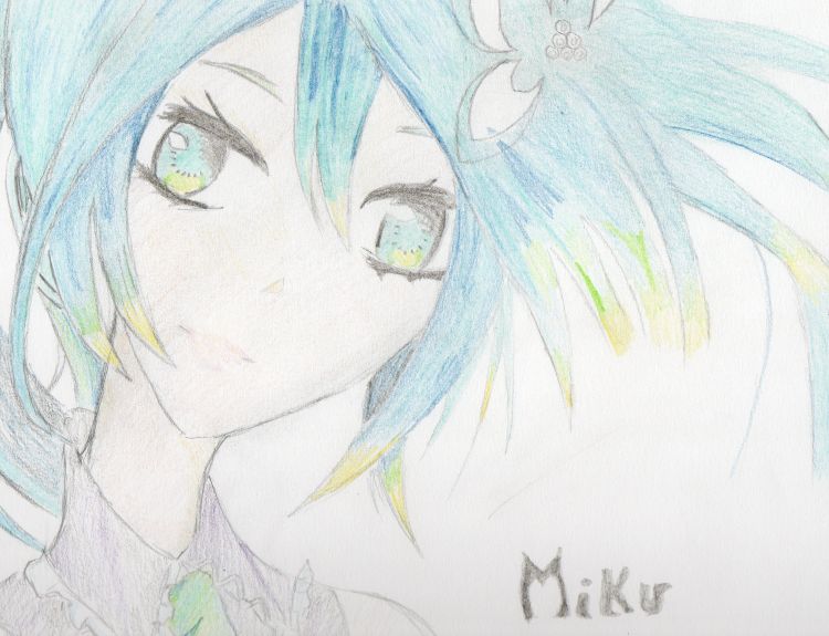 Wallpapers Art - Pencil Manga - Vocaloids Miku Hatsune