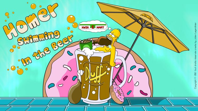 Fonds d'cran Dessins Anims Les Simpsons Homer swimming in the beer