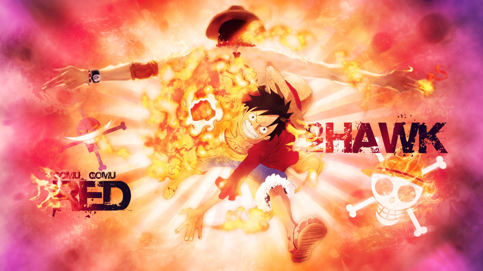 Wallpapers Manga One Piece Luffy Red Hawk