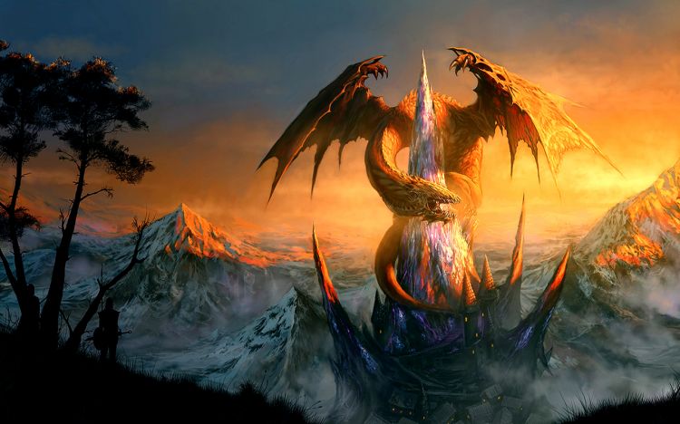 Fonds d'cran Fantasy et Science Fiction Cratures : Dragons Wallpaper N310908