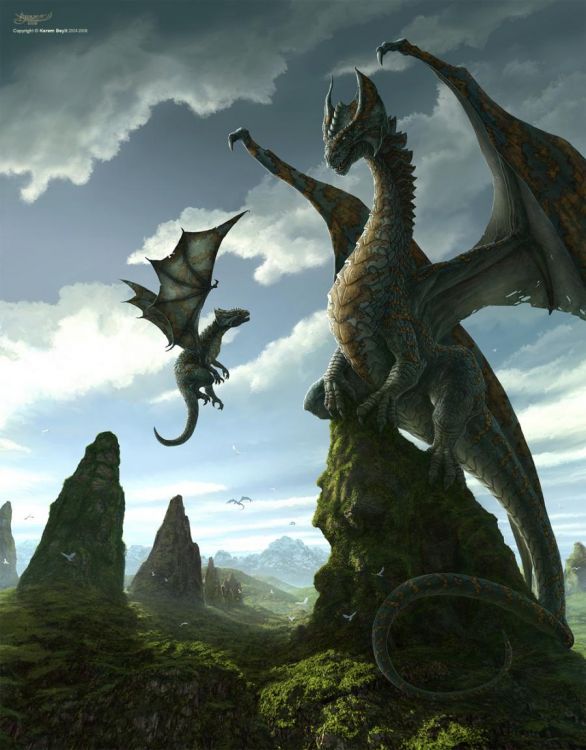 Fonds d'cran Fantasy et Science Fiction Cratures : Dragons Wallpaper N310910