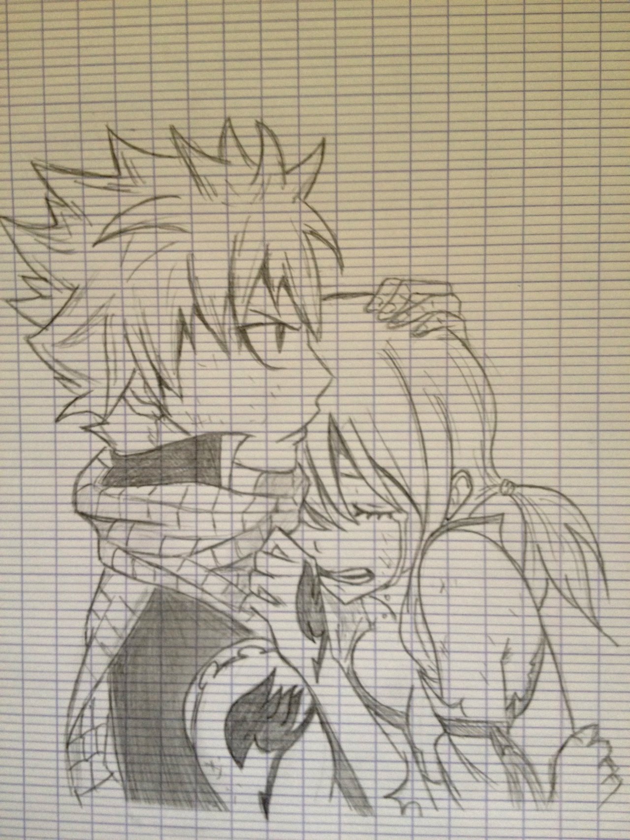 Fonds d'cran Art - Crayon Manga - Fairy Tail natsu et lucy