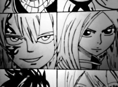  Art - Crayon Natsu , Happy , Jellal, Erza , Gray et Lucy