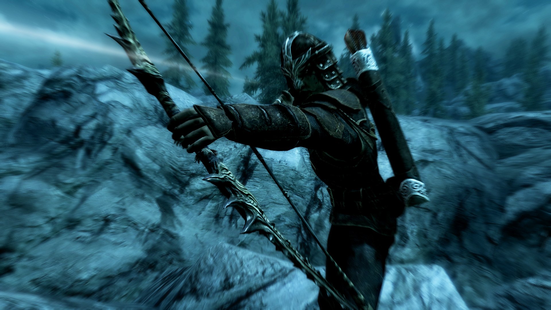 Fonds d'cran Jeux Vido The Elder Scrolls V: Skyrim Tir au clair de lune