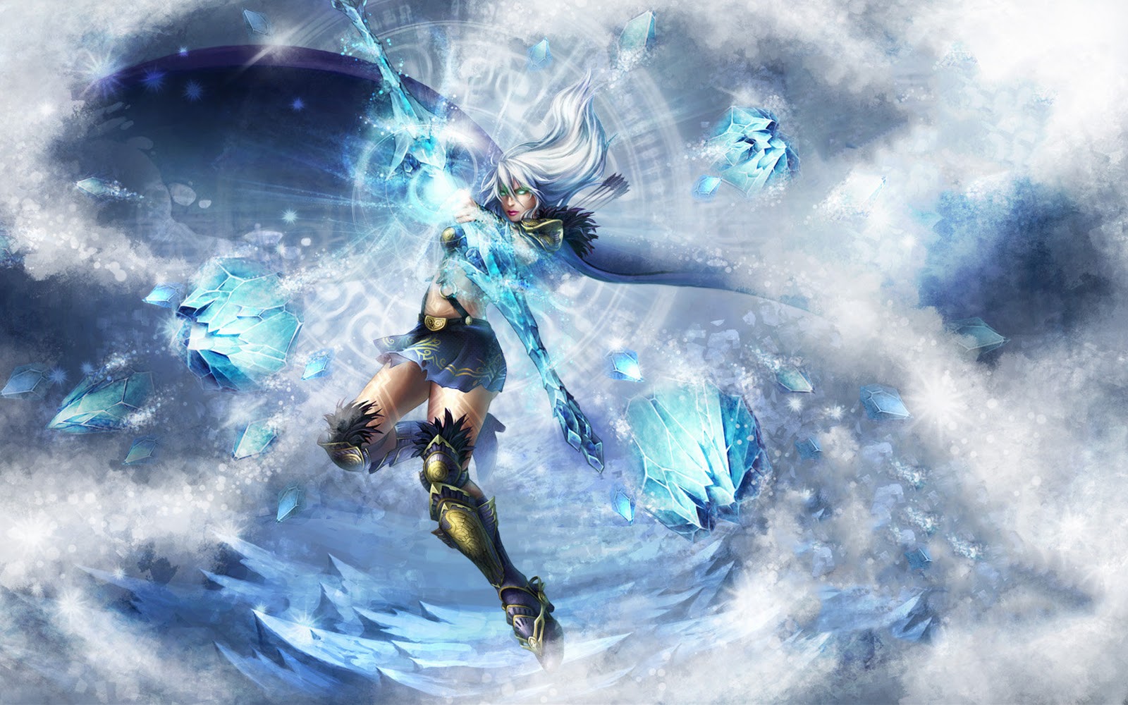 Fonds d'cran Jeux Vido League of Legends - Clash of Fates Ashe archère de cristal 