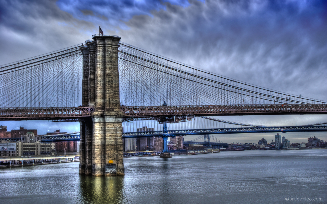 Wallpapers Trips : North America United-States > New York Manhattan Blue Bridge