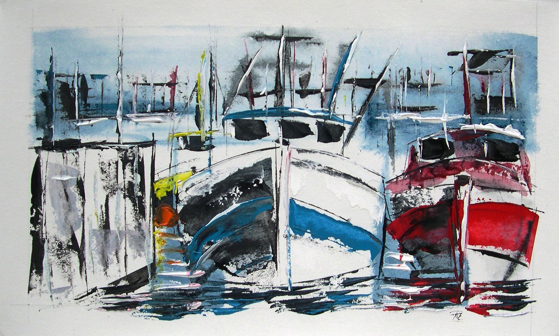 Fonds d'cran Art - Peinture Marine et port de pche Marines acryliques