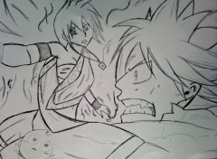  Art - Pencil Natsu et la pretresse du pheonix dans le film de Fairy Tail 