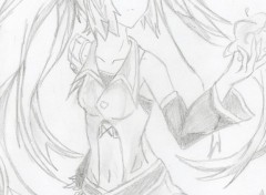  Art - Pencil Miku Hatsune La magicienne