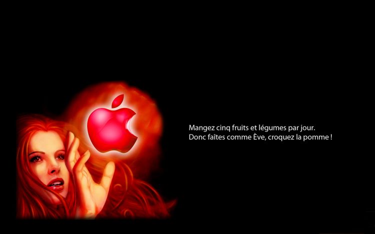 Fonds d'cran Informatique Apple Mangez 5 fruits et légumes