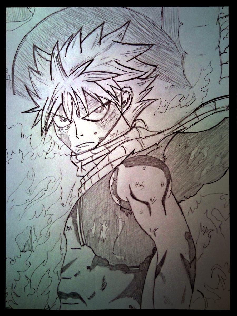 Fonds d'cran Art - Crayon Manga - Fairy Tail Nastu dragon force