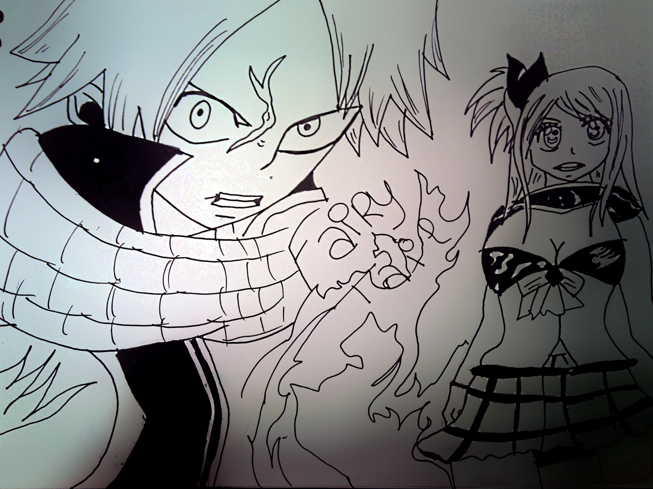 Wallpapers Art - Pencil Manga - Fairy Tail natsu et lucy 