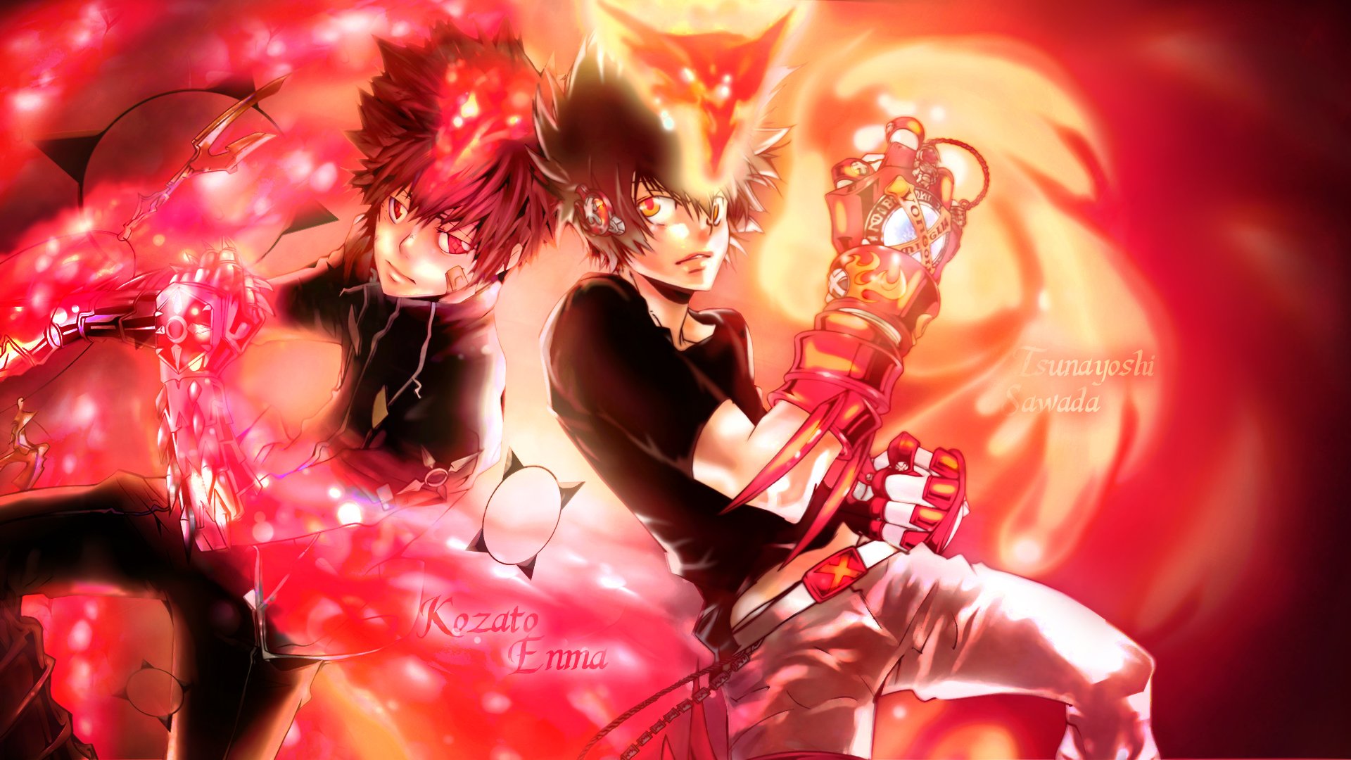 Fonds d'cran Manga Katekyoshi Hitman Reborn REBORN! Tsunayoshi Sawada and Enma Kozato