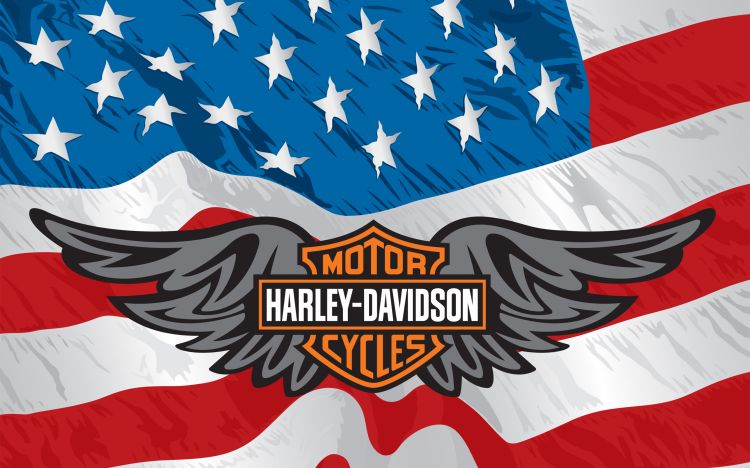 Fonds d'cran Motos Harley Davidson Harley Davidson & American Flag