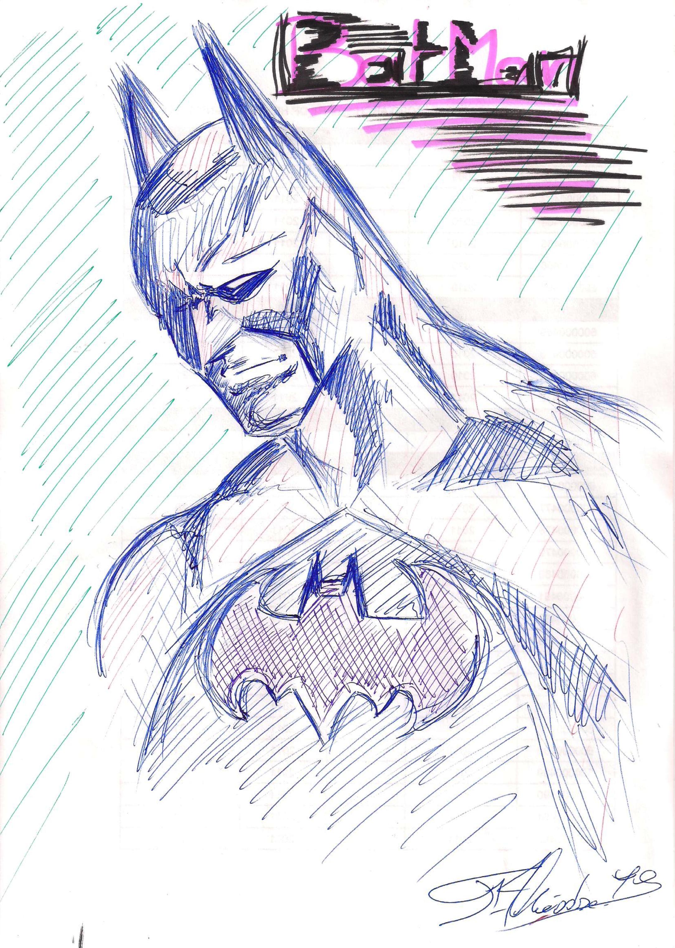 Fonds d'cran Art - Crayon BDs - Batman Batman au stylo bille