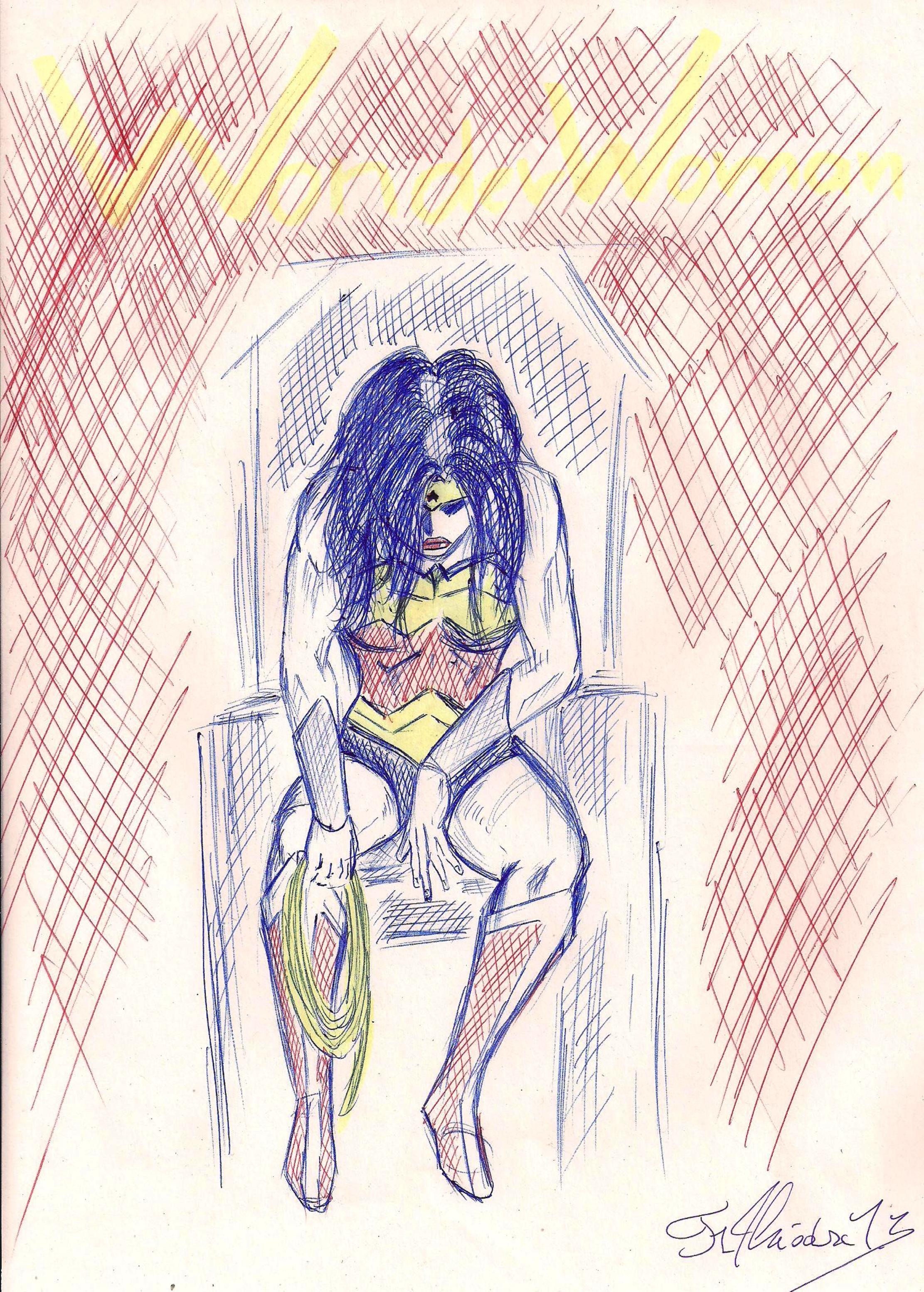 Fonds d'cran Art - Crayon BDs - Wonder Woman Wonderwoman au stylo bille