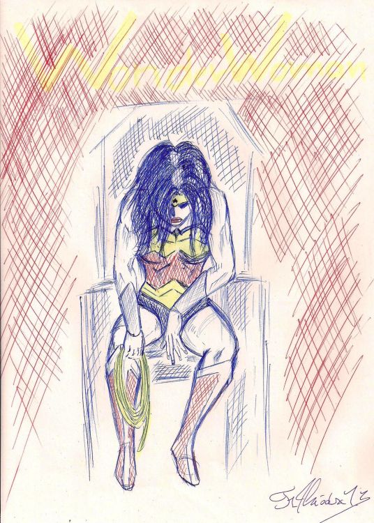 Fonds d'cran Art - Crayon BDs - Wonder Woman Wonderwoman au stylo bille